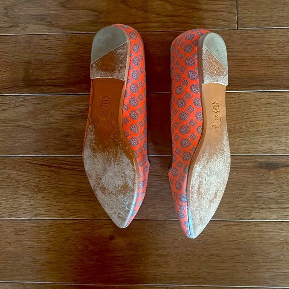 Joie Day Dreaming red silk and leather smoking slipper flats 6.5 / 37 - Picture 4 of 7